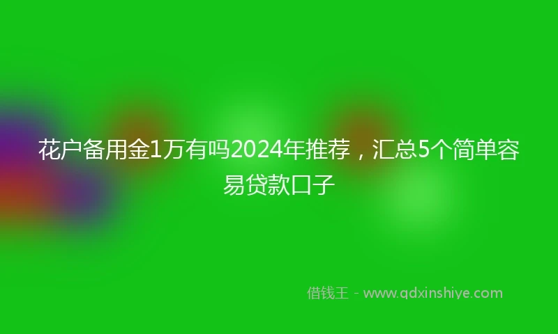 花户备用金1万有吗2024年推荐，汇总5个简单容易贷款口子