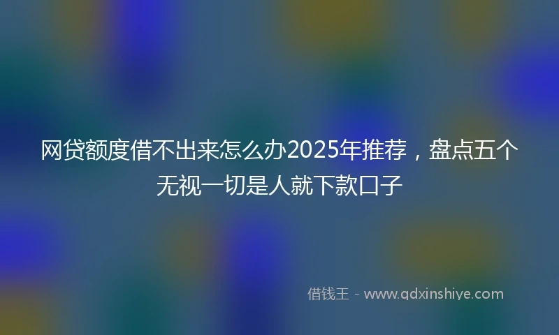 网贷额度借不出来怎么办2025年推荐，盘点五个无视一切是人就下款口子