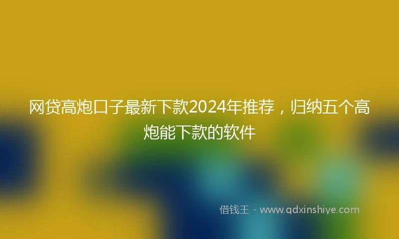 网贷高炮口子最新下款2024年推荐，归纳五个高炮能下款的软件