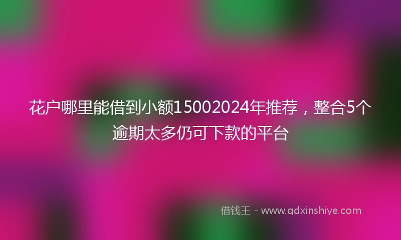 花户哪里能借到小额15002024年推荐，整合5个逾期太多仍可下款的平台
