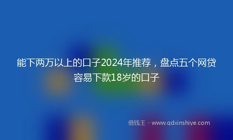 能下两万以上的口子2024年推荐，盘点五个网贷容易下款18岁的口子