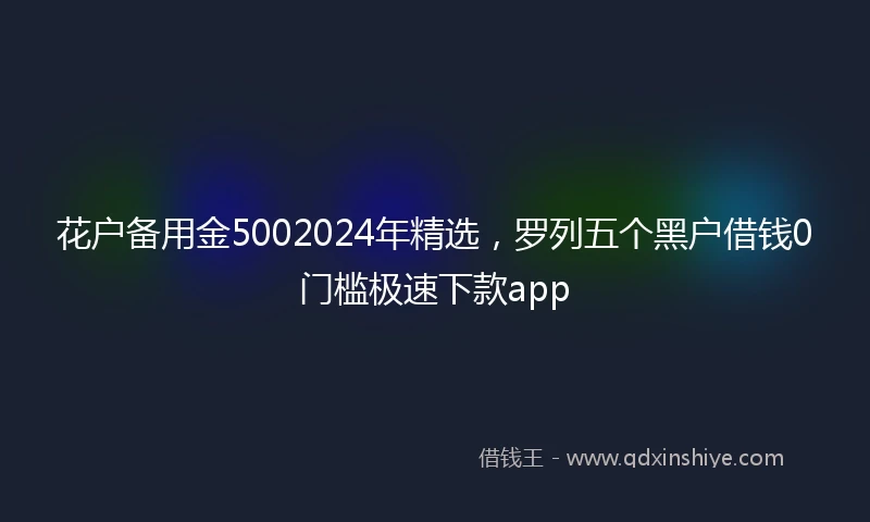 花户备用金5002024年精选，罗列五个黑户借钱0门槛极速下款app