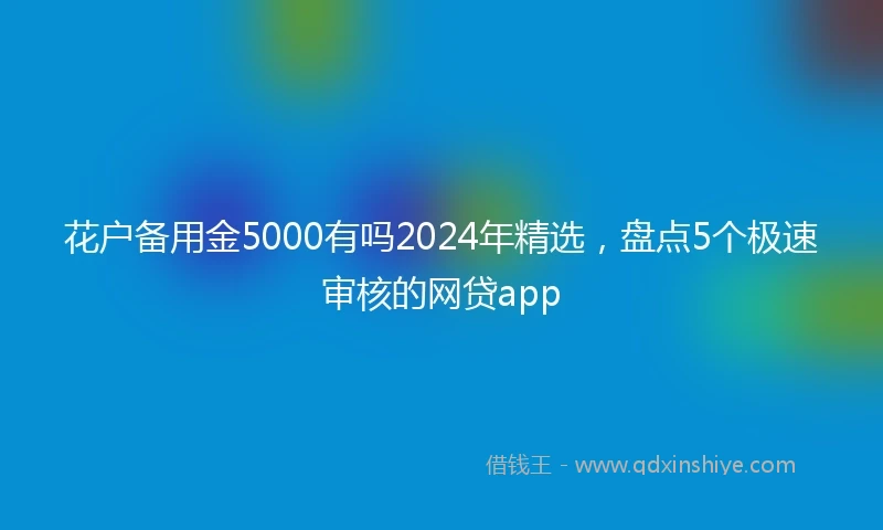 花户备用金5000有吗2024年精选，盘点5个极速审核的网贷app