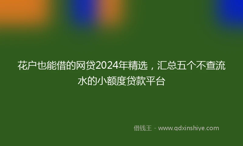 花户也能借的网贷2024年精选，汇总五个不查流水的小额度贷款平台
