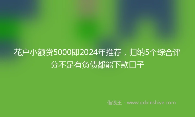 花户小额贷5000即2024年推荐，归纳5个综合评分不足有负债都能下款口子