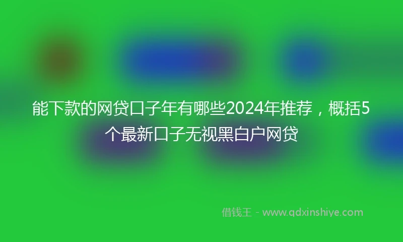 能下款的网贷口子年有哪些2024年推荐，概括5个最新口子无视黑白户网贷
