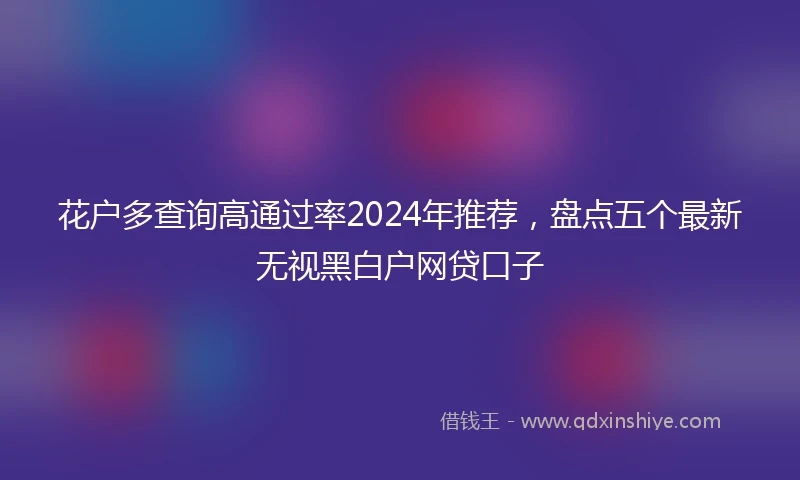 花户多查询高通过率2024年推荐，盘点五个最新无视黑白户网贷口子