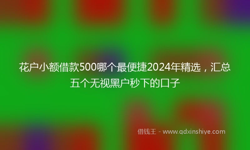 花户小额借款500哪个最便捷2024年精选，汇总五个无视黑户秒下的口子