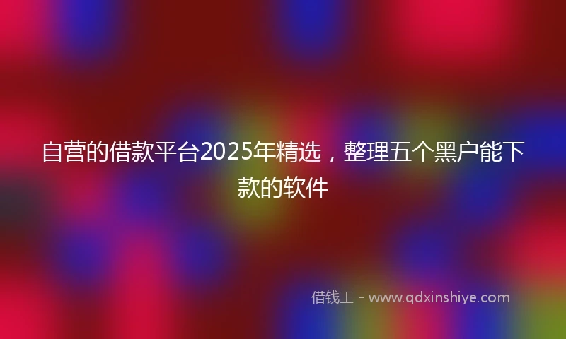 自营的借款平台2025年精选，整理五个黑户能下款的软件