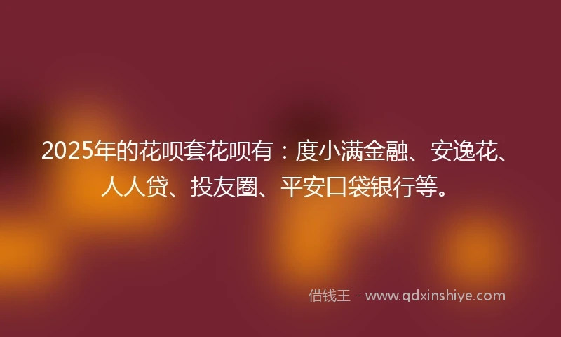 2025年的花呗套花呗有：度小满金融、安逸花、人人贷、投友圈、平安口袋银行等。