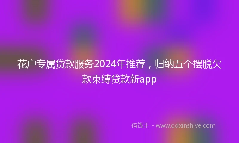 花户专属贷款服务2024年推荐，归纳五个摆脱欠款束缚贷款新app