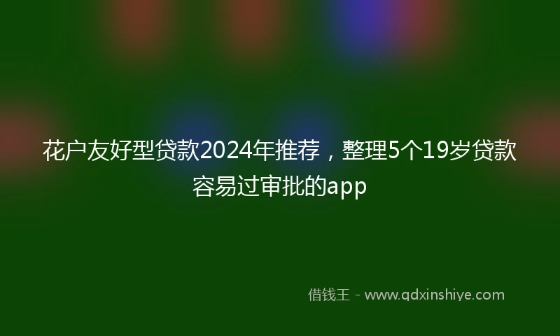花户友好型贷款2024年推荐，整理5个19岁贷款容易过审批的app