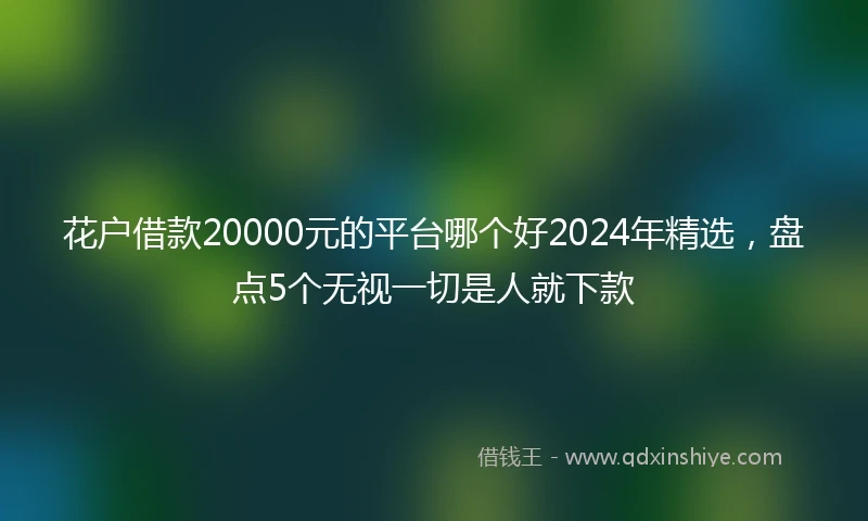 花户借款20000元的平台哪个好2024年精选，盘点5个无视一切是人就下款