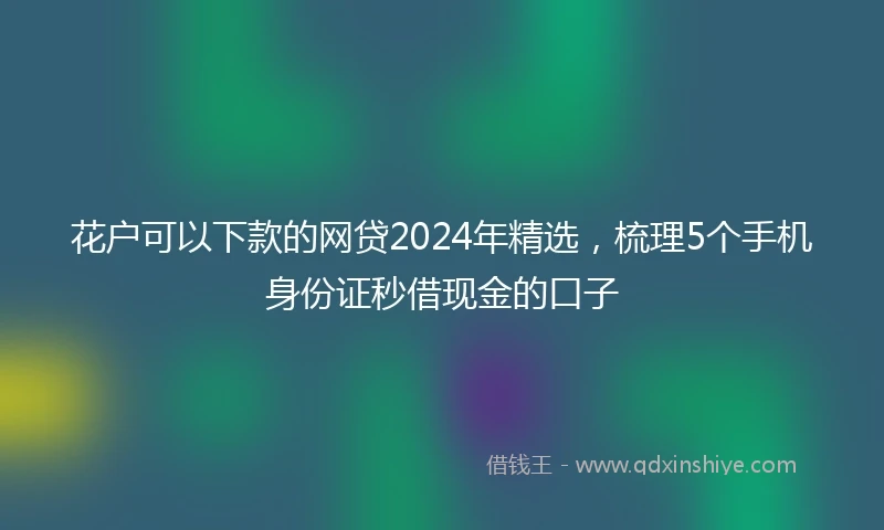 花户可以下款的网贷2024年精选，梳理5个手机身份证秒借现金的口子