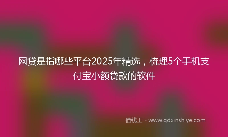 网贷是指哪些平台2025年精选，梳理5个手机支付宝小额贷款的软件