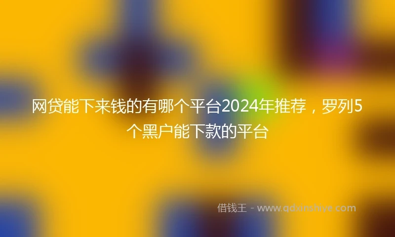 网贷能下来钱的有哪个平台2024年推荐，罗列5个黑户能下款的平台