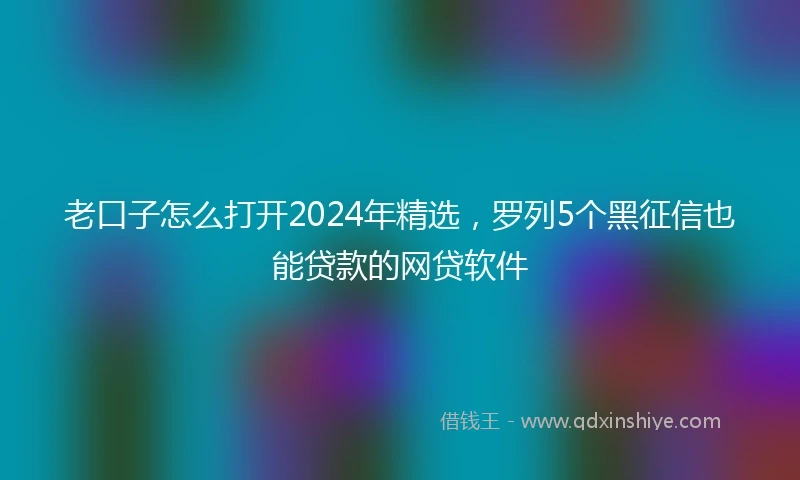 老口子怎么打开2024年精选，罗列5个黑征信也能贷款的网贷软件