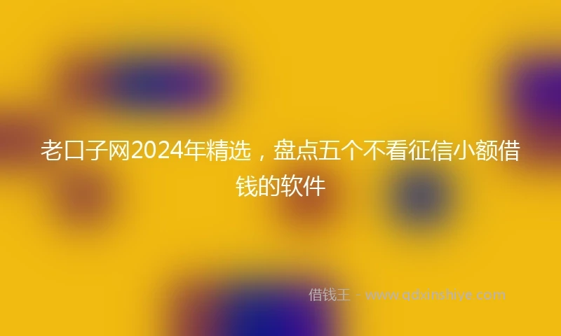 老口子网2024年精选，盘点五个不看征信小额借钱的软件