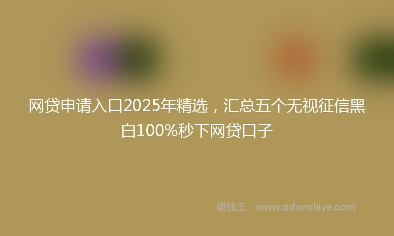 网贷申请入口2025年精选，汇总五个无视征信黑白100%秒下网贷口子