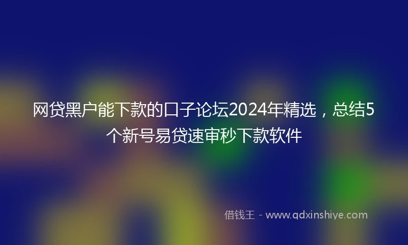 网贷黑户能下款的口子论坛2024年精选，总结5个新号易贷速审秒下款软件