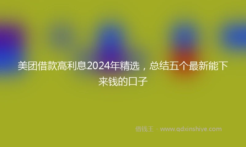 美团借款高利息2024年精选，总结五个最新能下来钱的口子