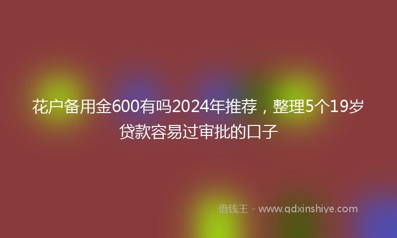 花户备用金600有吗2024年推荐,整理5个19岁贷款容易过审批的口子