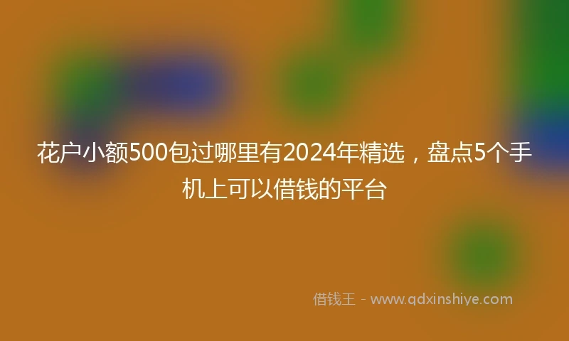 花户小额500包过哪里有2024年精选，盘点5个手机上可以借钱的平台