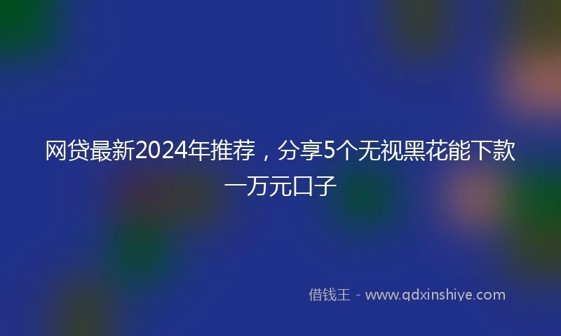 网贷最新2024年推荐，分享5个无视黑花能下款一万元口子