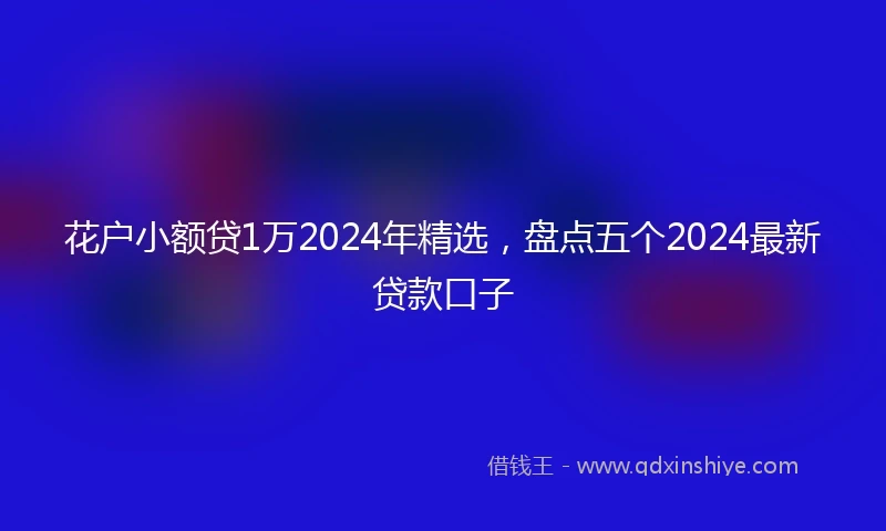 花户小额贷1万2024年精选，盘点五个2024最新贷款口子