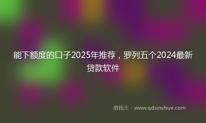 能下额度的口子2025年推荐，罗列五个2024最新贷款软件