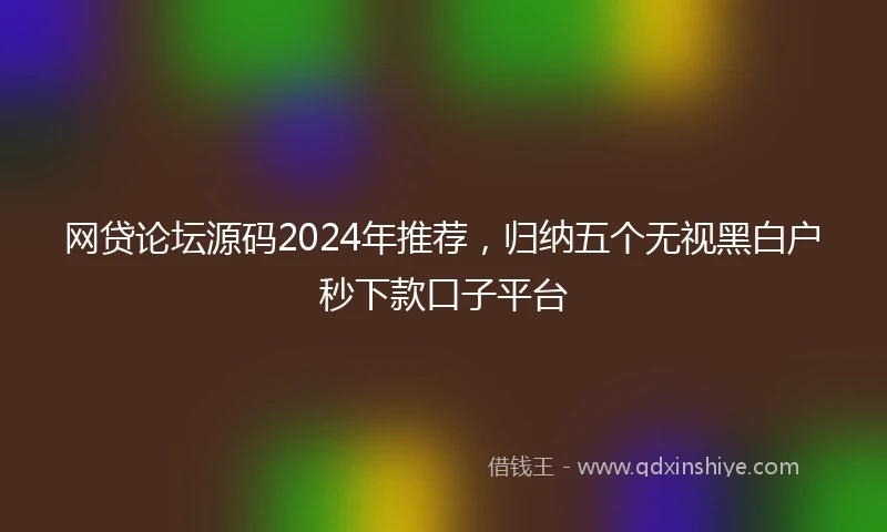 网贷论坛源码2024年推荐，归纳五个无视黑白户秒下款口子平台