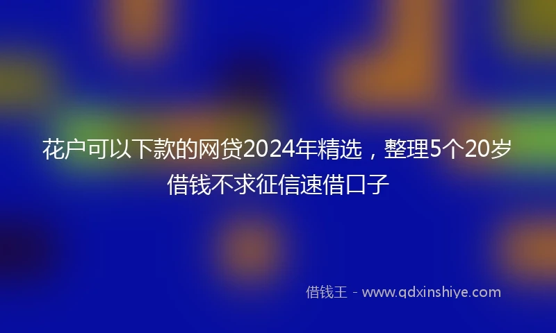 花户可以下款的网贷2024年精选，整理5个20岁借钱不求征信速借口子