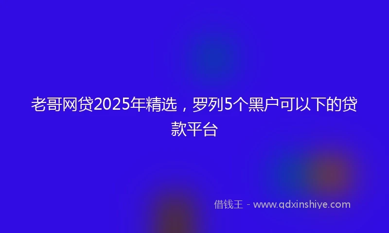 老哥网贷2025年精选，罗列5个黑户可以下的贷款平台