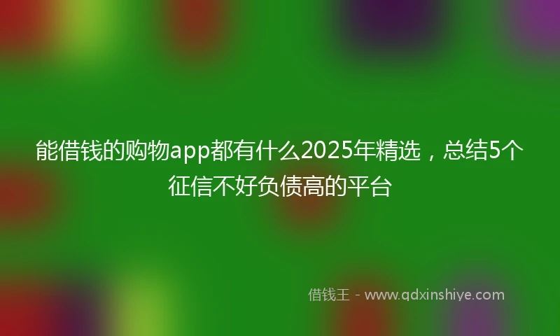 能借钱的购物app都有什么2025年精选,总结5个征信不好负债高的平台