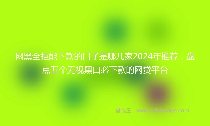 网黑全拒能下款的口子是哪几家2024年推荐，盘点五个无视黑白必下款的网贷平台