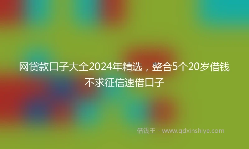 网贷款口子大全2024年精选,整合5个20岁借钱不求征信速借口子