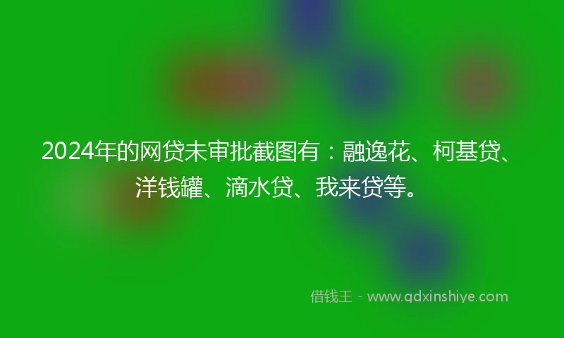 2024年的网贷未审批截图有：融逸花、柯基贷、洋钱罐、滴水贷、我来贷等。