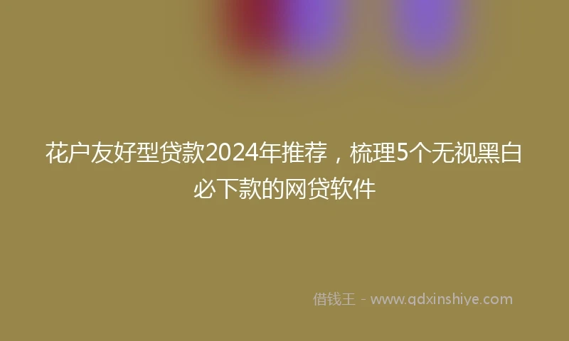 花户友好型贷款2024年推荐，梳理5个无视黑白必下款的网贷软件