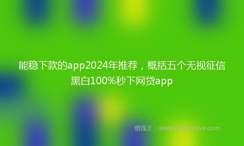 能稳下款的app2024年推荐，概括五个无视征信黑白100%秒下网贷app