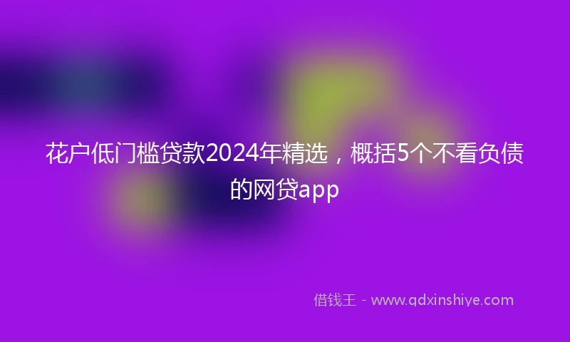 花户低门槛贷款2024年精选，概括5个不看负债的网贷app
