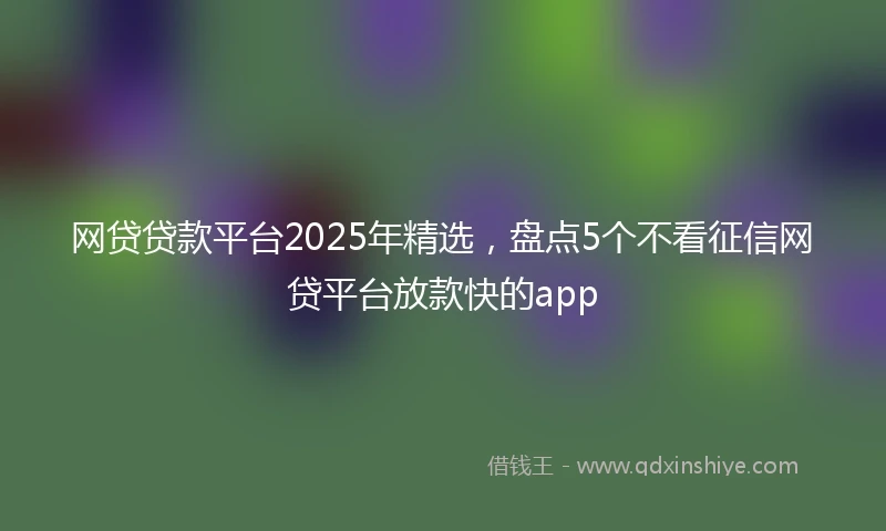 网贷贷款平台2025年精选，盘点5个不看征信网贷平台放款快的app