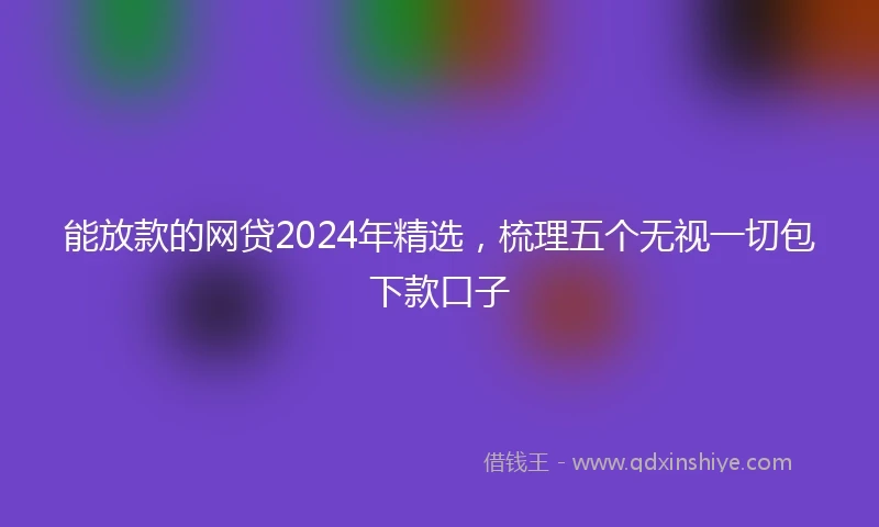 能放款的网贷2024年精选，梳理五个无视一切包下款口子
