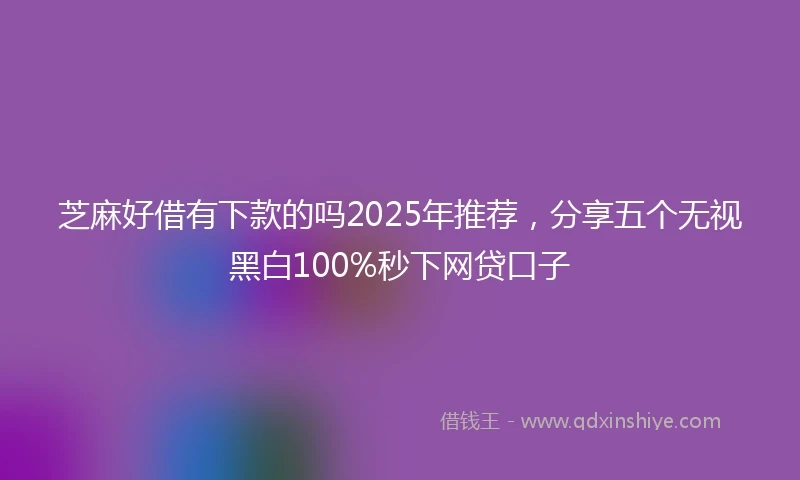 芝麻好借有下款的吗2025年推荐，分享五个无视黑白100%秒下网贷口子