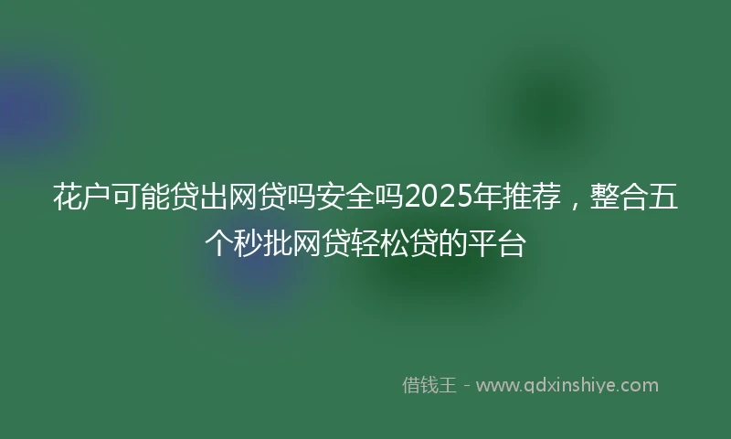 花户可能贷出网贷吗安全吗2025年推荐，整合五个秒批网贷轻松贷的平台