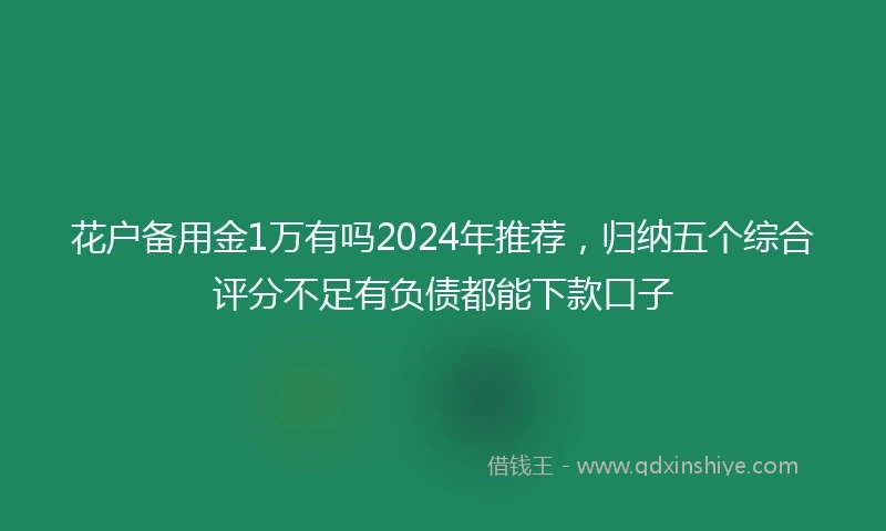 花户备用金1万有吗2024年推荐，归纳五个综合评分不足有负债都能下款口子