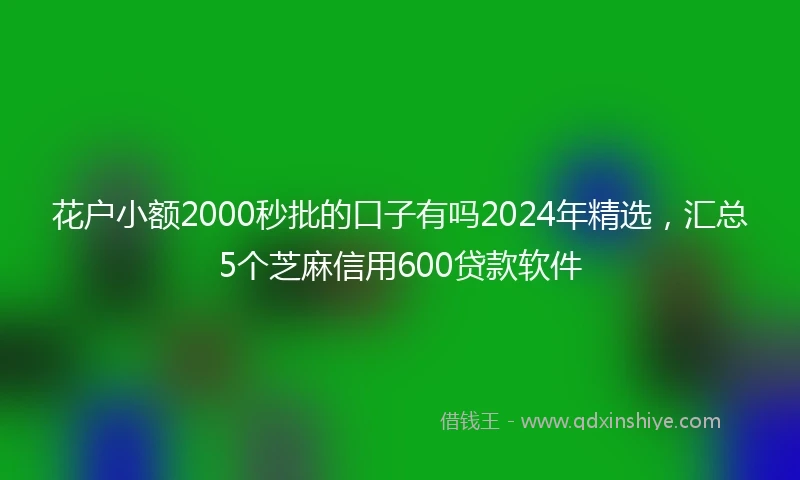 花户小额2000秒批的口子有吗2024年精选,汇总5个芝麻信用600贷款软件