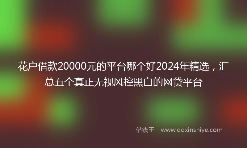 花户借款20000元的平台哪个好2024年精选，汇总五个真正无视风控黑白的网贷平台