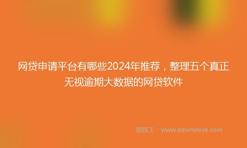网贷申请平台有哪些2024年推荐，整理五个真正无视逾期大数据的网贷软件