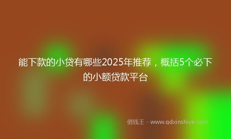 能下款的小贷有哪些2025年推荐，概括5个必下的小额贷款平台