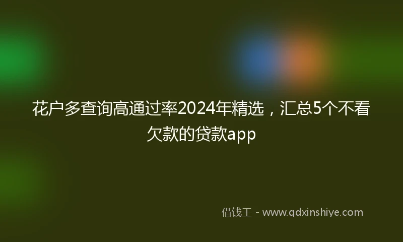 花户多查询高通过率2024年精选,汇总5个不看欠款的贷款app